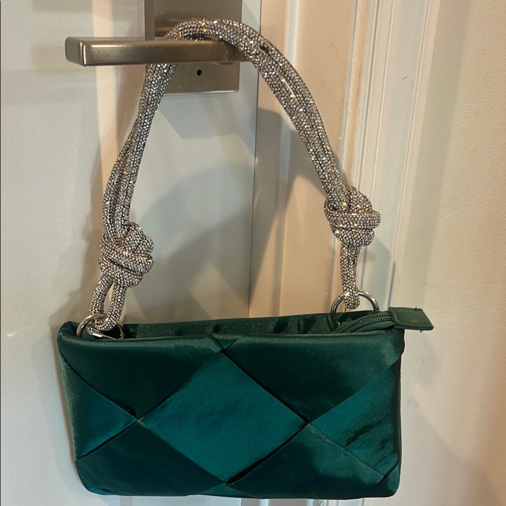 Urban Expressions Green and Silver Shoulder Bag with Luxurious Design